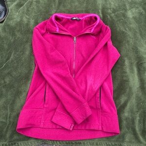 North face pink fleece jacket size large